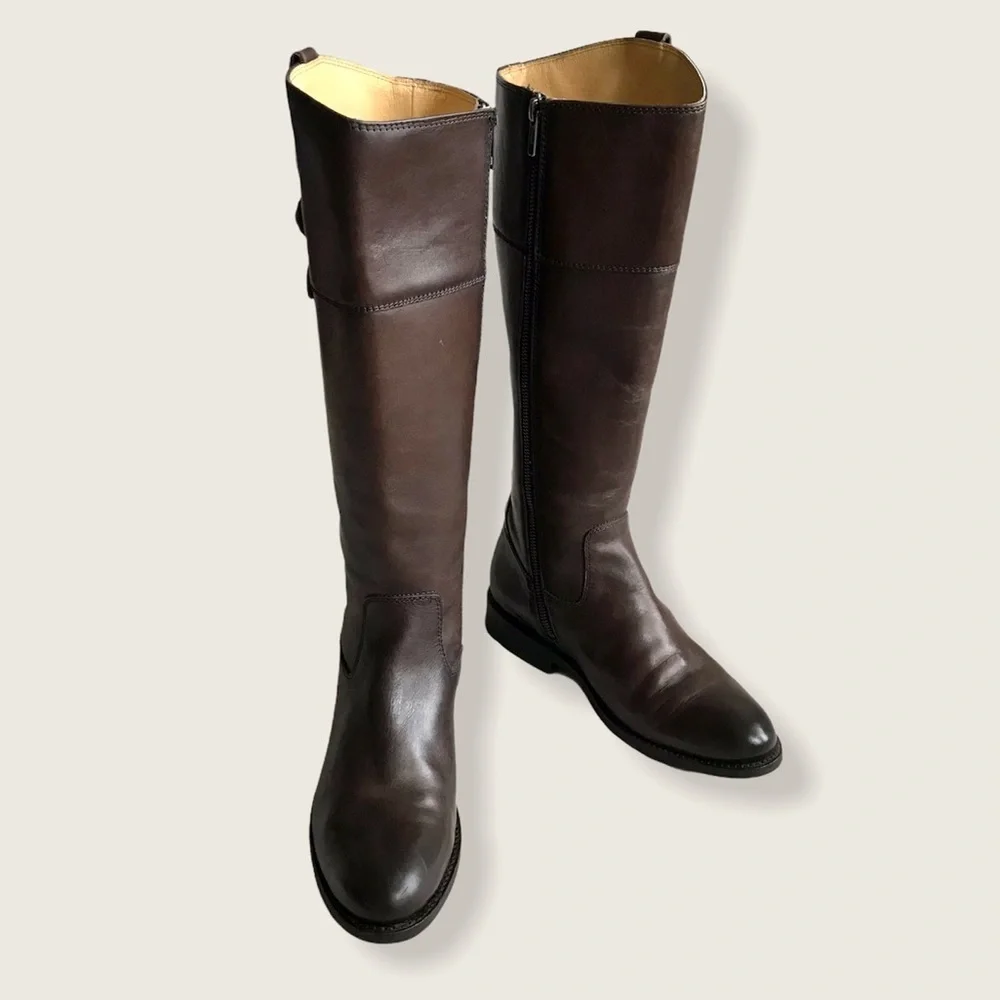 Frye Jayden Button Knee High Leather Riding Boots - Picture 9 of 16